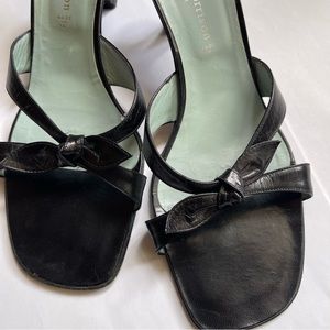 Sigerson Morrison Vintage Black Kitten Heel Sandals Size 9.5